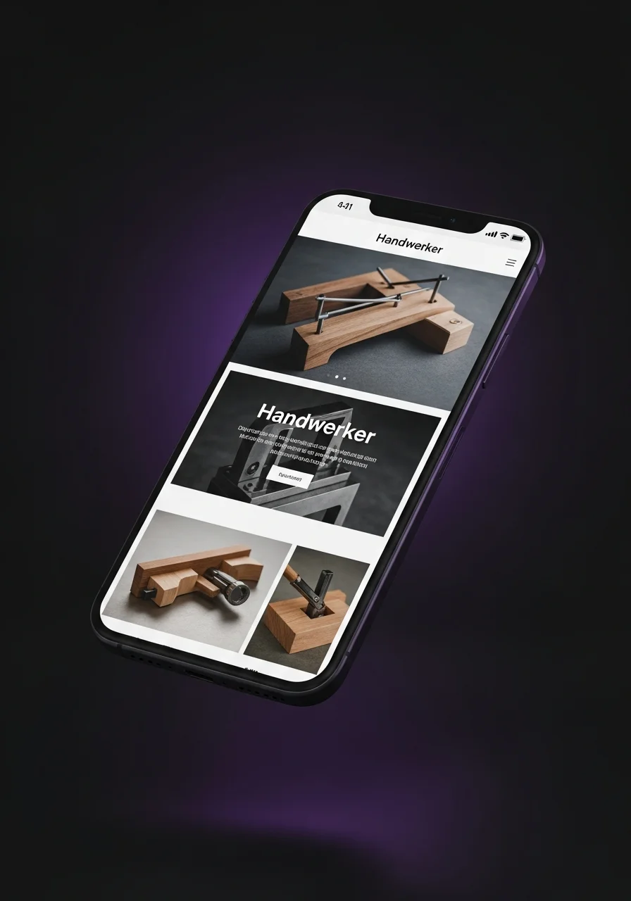 Handwerker-Website auf Smartphone