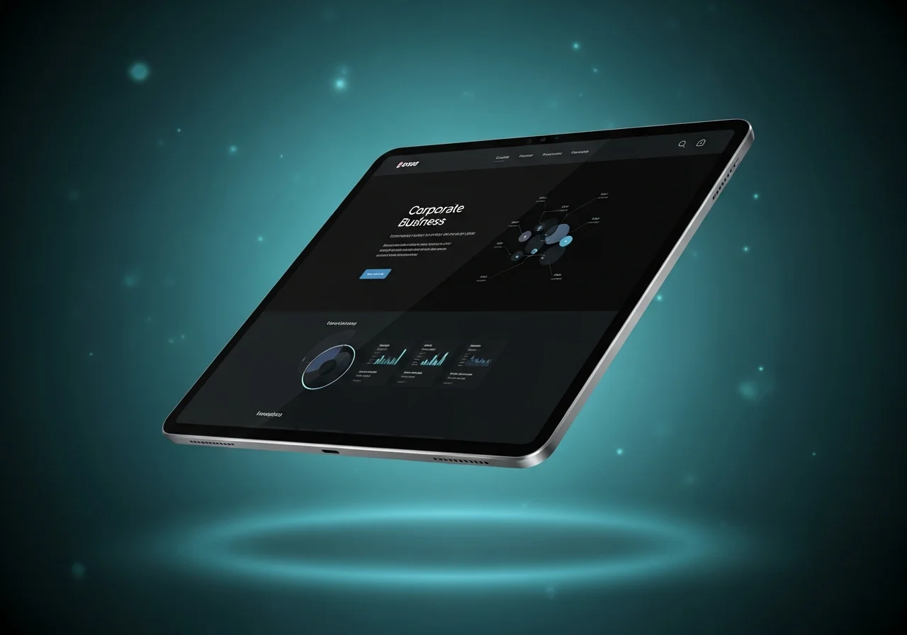 Business-Website auf Tablet